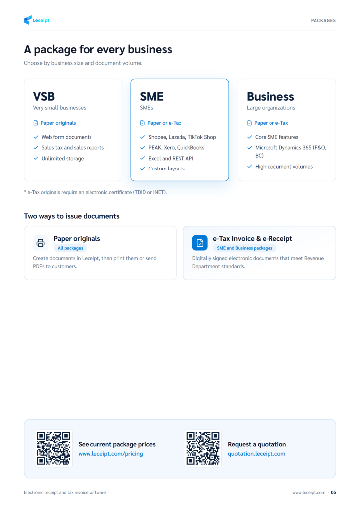 Leceipt e-Tax Invoice & e-Receipt brochure, page 5